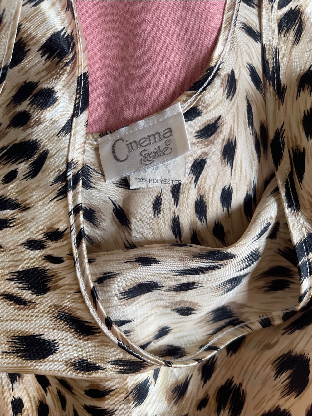 Vintage Leopard Print Tank Top - Cream and Black - Picture 2 of 2